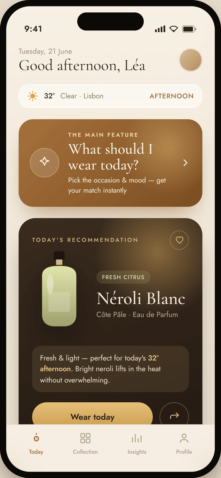 Scent app — today's fragrance recommendation